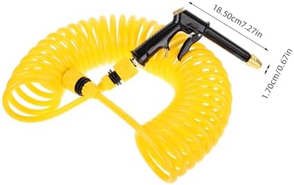 Alipis Coil Garden Hose with Multiuse Nozzle Retractable Water Hose for Efficient Car Washing Lawn Care and Home Cleaning Compatible with Standard Faucets - Image 2
