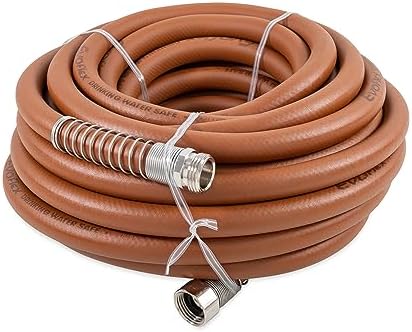 Camco EvoFlex 50-Ft Water Hose - RV Drinking Water Hose Contains No Lead, No BPA & No Phthalate - Flexible Design w/Stainless Steel Strain Relief Ends - 5/8” Inside Diameter, Brick (22587) - Image 3