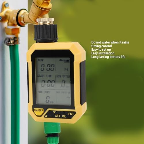 Programmable Sprinkler Timer, 4 Custom Schedules for Lawn Garden Zones Rain Delay Function Auto Manual Modes ABS Brass Outdoor Build for Homeowners Yard Balcony Watering Systems - Image 2