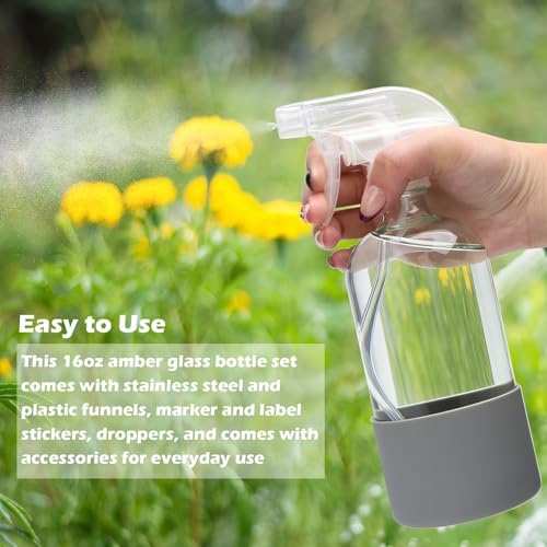 Maredash 16oz Glass Spray Bottles,Empty Reusable Spray Bottles 12 pack - Image 6
