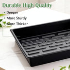 RooTrimmer 20 Pack Nursery Pots Trays (16.5"x13.2"x2.8"), Plastic Seed Starter Trays, Durable Carrying Seedling Starter Tray, Reusable Tray for Planting and Collecting Drainage Water (Black) - Image 4