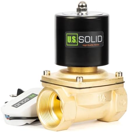 U.S. Solid Smart WiFi Brass Solenoid Valve, 1-1/2", 110V AC, Normally Closed, App Remote Control for Water Systems & Automation - Image 2