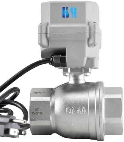 1-1/2 inch DN40 110-230VAC Normally Closed CF8/Stainless Steel 304 Manual Override Motorized Electrical Ball Valve With U.S. Plug - Image 3