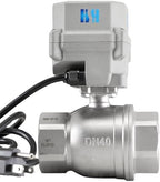 1-1/2 inch DN40 110-230VAC Normally Closed CF8/Stainless Steel 304 Manual Override Motorized Electrical Ball Valve With U.S. Plug - Image 3