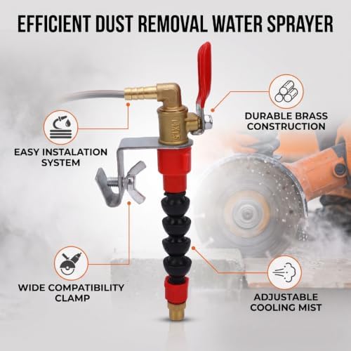 Luocute Brass Water Spray Nozzle with 10M Hose for Angle Grinder - Image 6
