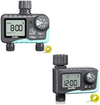 RAINPOINT Sprinkler Timer 2 Outlet, Water Timer for Garden Hose, Programmable Drip Irrigation for Yard Outdoor Watering, Rain Delay/Manual/Automatic System Controller 2.5" LCD, V2 by RainPoint