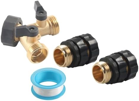 CNxinn10 A10614 2 Way Heavy Duty Y Connector Garden Hose Splitter 1 Set For standard 3/4-inch garden hose connectors and outdoor spigots Brass Gold - Image 6