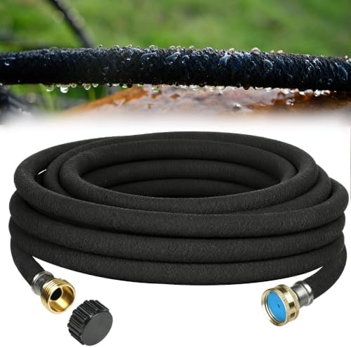 AMRITA Soaker Hose 5/8" 25FT 1 Pack Garden Drip Hoses Aluminum Couplings by AMRITA