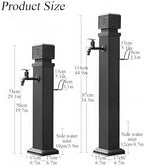 304 Stainless Steel Garden Water Column, Freestanding Hose Stand with Full Copper Faucet, Outdoor Water Feature for Gardening and Landscape - Image 3