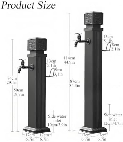 304 Stainless Steel Garden Water Column, Freestanding Hose Stand with Full Copper Faucet, Outdoor Water Feature for Gardening and Landscape - Image 3