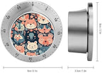 Mechanical Kitchen Timers for Cooking,Animal Face Pattern Printed 60 Minute Magnetic Countdown Timer,Cute Cooking Timers with Alarm,Stainless Steel Time Timer Manual No Batteries Required - Image 2