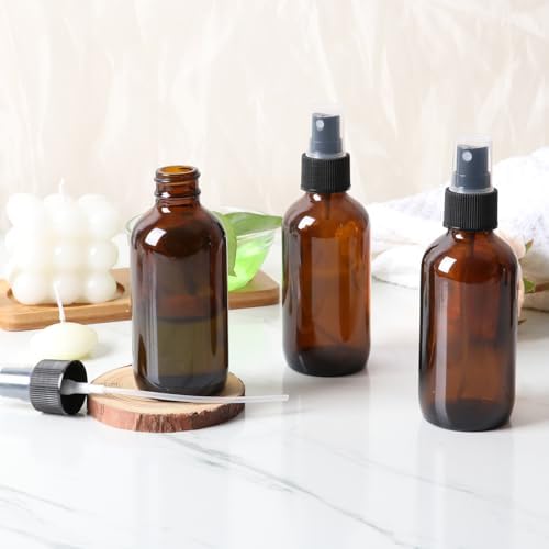 STARSIDE 24-Pack 4oz Amber Glass Spray Bottles with Fine Mist Sprayer - Image 6