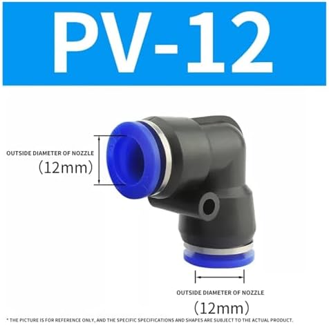 100Pcs Pneumatic fitting PV pipe gas connectors direct thrust 4 to 12mm plastic hose quick couplings(PV-12) - Image 2