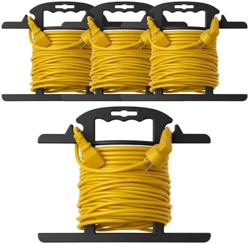 Ripeng 3 Pcs Heavy Duty Extension Cord and Hose Reel with Carrying Handle, Durable ABS H-shape Design Fits 100ft Cord Cable or Water Hose, 50ft Soaker Tube Management (Black) by Ripeng