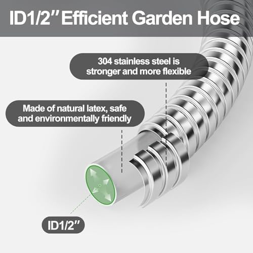 SPECILITE 1/2"x 125FT 304 Stainless Steel Metal Hose with Blue Nozzle - Image 2