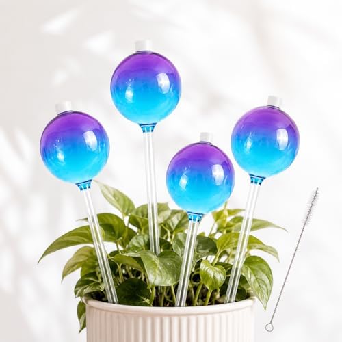 Plant Watering Globes, Gradient Color Glass 9 oz Self Watering Globes by JNTGVINE