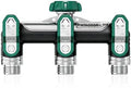 Garden Hose Splitter 3 Way, Heavy Duty Metal, 3/4" GHT, Green by Unknown
