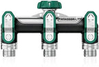 Garden Hose Splitter 3 Way, Heavy Duty Metal, 3/4" GHT, Green by Unknown