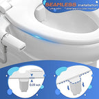 SAMODRA Ultra-Slim Hygienic Bidets Attachment for Existing Toilets - Adjustable Fresh Water Pressure Dual Nozzle (Frontal & Rear Wash) Easy to Install, Rose Gold - Image 3