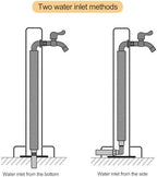 Stainless Steel Freestanding Garden Hose Stand with Faucet - Decorative Outdoor Water Column Fountain Dispenser Hydrant, 60cm/23.6in, Black - Perfect for Garden & Patio Use - Image 6