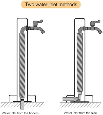 Stainless Steel Freestanding Garden Hose Stand with Faucet - Decorative Outdoor Water Column Fountain Dispenser Hydrant, 60cm/23.6in, Black - Perfect for Garden & Patio Use - Image 6