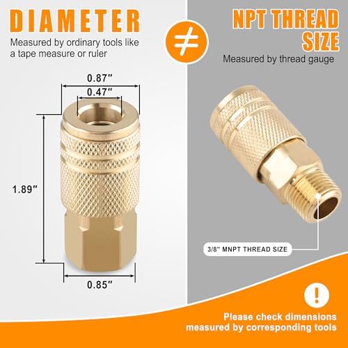 32 PCS Air Coupler & Plug Kit,1/4 Inch Body Size x 3/8 Inch Male - Image 2