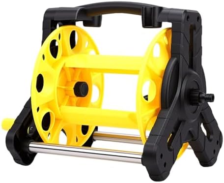 Generic Portable Garden Water Hose Reel Cart, Wall Mounted Water Pipe Storage Organizer Holds Up to 82ft of 5/8 Inch Hose, Heavy Duty Pipe Holder, Ideal for Garden Watering Car Washing (Black and - Image 7