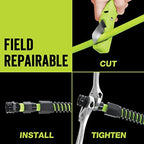 Flexzilla Pro Water Hose with Reusable Fittings, 5/8 in. x 50 ft., Heavy Duty, Lightweight, ZillaGreen - HFZWP550-E - Image 4