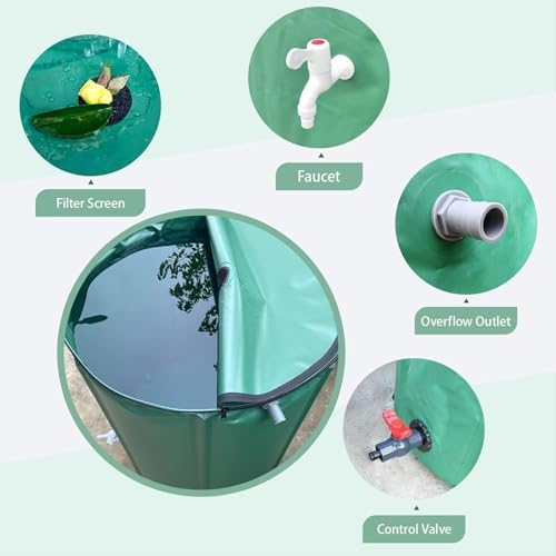 Collapsible Rain Barrel with Spigot, Filter and Overflow Kit - Image 5