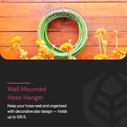 Yard Butler Heavy Duty Wall-Mounted Hose Hanger - Spiral Design, Green - Image 2