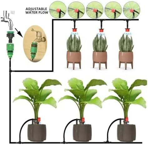 Garden Supplies 5-40M Drip Irrigation System Plant Watering Set Watering Kits Adjustable Drippers for Irrigation Micro Garden Watering System Irrigation Supplies(10 Meters) - Image 7