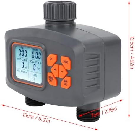 2 Outlet Hose Watering Timer with Rain Sensor, 2 Zone Sprinkler Timer, Automatic Irrigation Controller, Suitable for Lawn, Garden, Courtyard, Greenhouse - Image 2