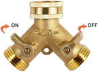 3/4 Inch 2 Way Brass Garden Hose Splitter Y-Type Tap Watering Connector Distributor for Outdoor Faucet 1/2/3 Set for Water Faucet & Spigot(Brass 1pc) - Image 7