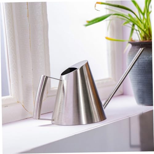 TIDTALEO Stainless Steel Metal Watering Can with Pointed Spout Indoor Garden Pot for Precise Plant Watering Ergonomic Handle Capacity - Image 3