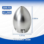 3/8" NPT Sewer Jetter Nozzle, Stainless Steel, 3000 PSI, 40 L/Min - Image 2