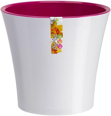 Santino, Self Watering Planters Arte 7.7 Inch White/Purple, Indoor Flower Pots for All House Plants, Flowers, Herbs, Succulents, Set of 3 - Image 7