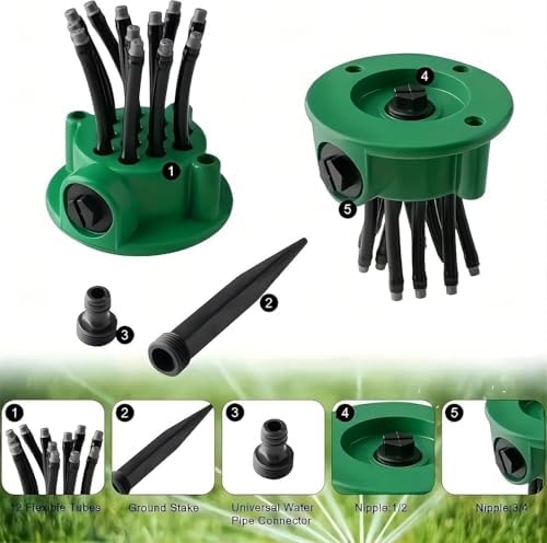 360° Precision Garden Irrigation Sprinkler, Wide Coverage, Multifunctional Automatic Rotating Sprinkler, Flexible Design Above-Ground Garden Sprinkler Irrigation System - Image 5