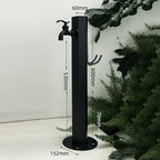 304 Stainless Steel Cylindrical Vertical Garden Water Column with Hose Stand,Outdoor Anti-Freeze Faucet Watering Fountain Irrigation Post,Yard Black A Style - Image 2