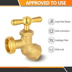 40PC HeSun 1/2" FIP Inlet x 3/4" MHT Outlet No-Kink Hose Bibb Valve - Image 3