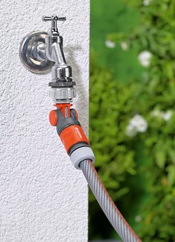 GARDENA Angled Tap Connector: Connector for 26.5 mm (G3/4 Inch) taps with 33.3 mm (G1 Inch) threads and 21 mm (G1/2 Inch) taps with 26.5 mm (G3/4 Inch) threads, rotates and swivels, packaged (2999-20) - Image 6