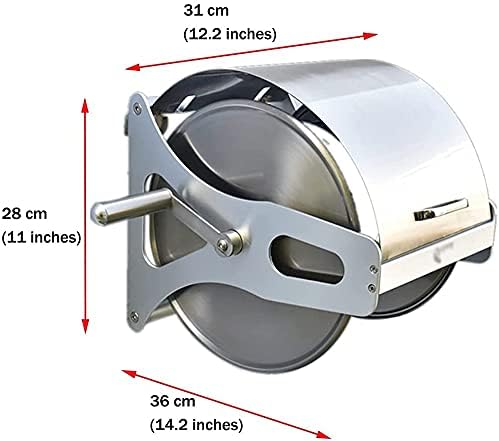 Stainless Steel Water Pipe Rack with Cover - Garden Hose Reel Cart with Hose, Wall-Mounted Watering Gun Hose Organizer for Easy Storage - Image 2