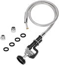 44” Pre Rinse Hose with Sprayer Valve, 1.42 GPM Commercial Sink Sprayer with Stainless-Steel Hose Replacement Kit for Commercial Restaurant Kitchen Faucet - Black by TNROTEDCommercialFaucet