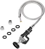 44” Pre Rinse Hose with Sprayer Valve, 1.42 GPM Commercial Sink Sprayer with Stainless-Steel Hose Replacement Kit for Commercial Restaurant Kitchen Faucet - Black by TNROTEDCommercialFaucet