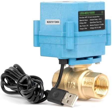 Motorized Ball Valve 1/2 in NPT U.S. Solid WiFi Smart 2-Way Brass Electric Valve USB Powered LED Indicator Remote On/Off for Water and Irrigation - Image 3