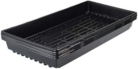 9GreenBox 5 Pack of Durable Black Plastic Growing Trays (with Holes) 21" x 11" x 2" - Planting Seedlings, Flowers, Wheatgrass by 9GreenBox.com