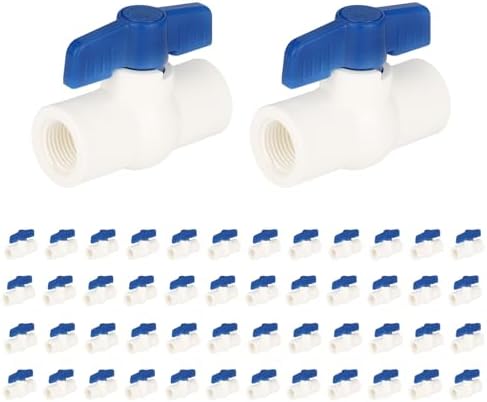 (Pack of 50) EFIELD 1/2 Inch PVC Ball Valve (FPT Threaded), Schedule 40, FPT x FPT Threaded For Residential, Commercial, Agricultural and Light industrial Applications,(PVC010-10-50PCS) by EFIELDPEXTUBING