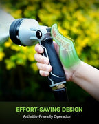 RAINPOINT Full-Metal Garden Hose Nozzle, Heavy Duty Water Hose Nozzle Sprayer With 10 Adjustable Patterns & High Flow,Thumb Control For Flow Adjustment, Ideal For Watering, Washing, Black-2 Pack - Image 7