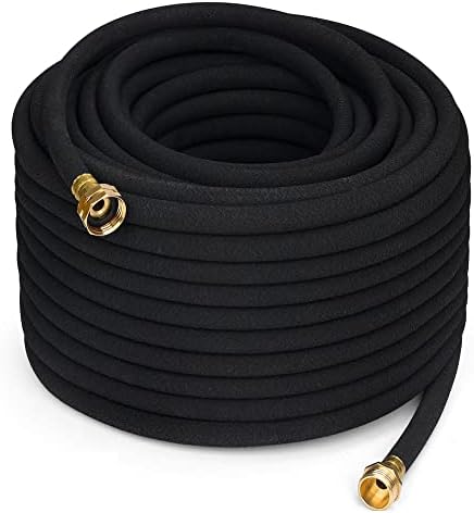 Heavy Duty Soaker Hose 50FT 1/2 Inch Rubber Garden Drip Irrigation Hose with Solid Brass Connector Water Saving Linkable Soaker Hose for Garden Bed Flower Vegetable Lawn by MHMHM