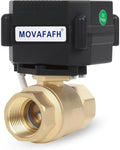 3/4" Brass Motorized Ball Valve - 2 Wire Auto Return Electric Water Valve,9-24V AC/DC Automatic Ball Valve with Full Port, IP67 by movafaFH
