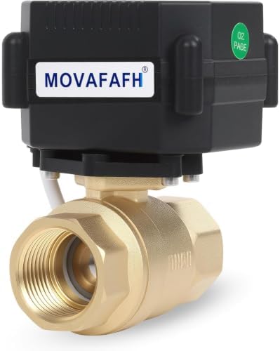 3/4" Brass Motorized Ball Valve - 2 Wire Auto Return Electric Water Valve,9-24V AC/DC Automatic Ball Valve with Full Port, IP67 by movafaFH